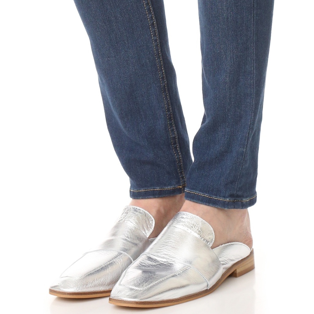 Free People at Ease Mule, Silver, New in box